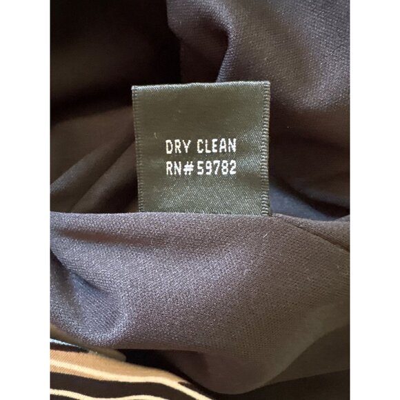 Adrianna Papell Black Beige Abstract Print Sheath Dress, Pleated Details Size 10 - Picture 10 of 10